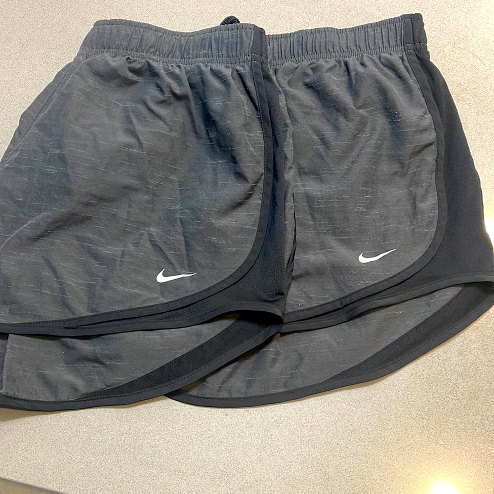 2 pair matching black grey nike running shorts in like new condition